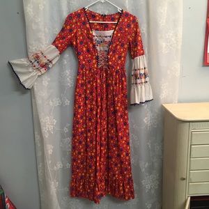 Vintage 1970s Floral Maxi Dress